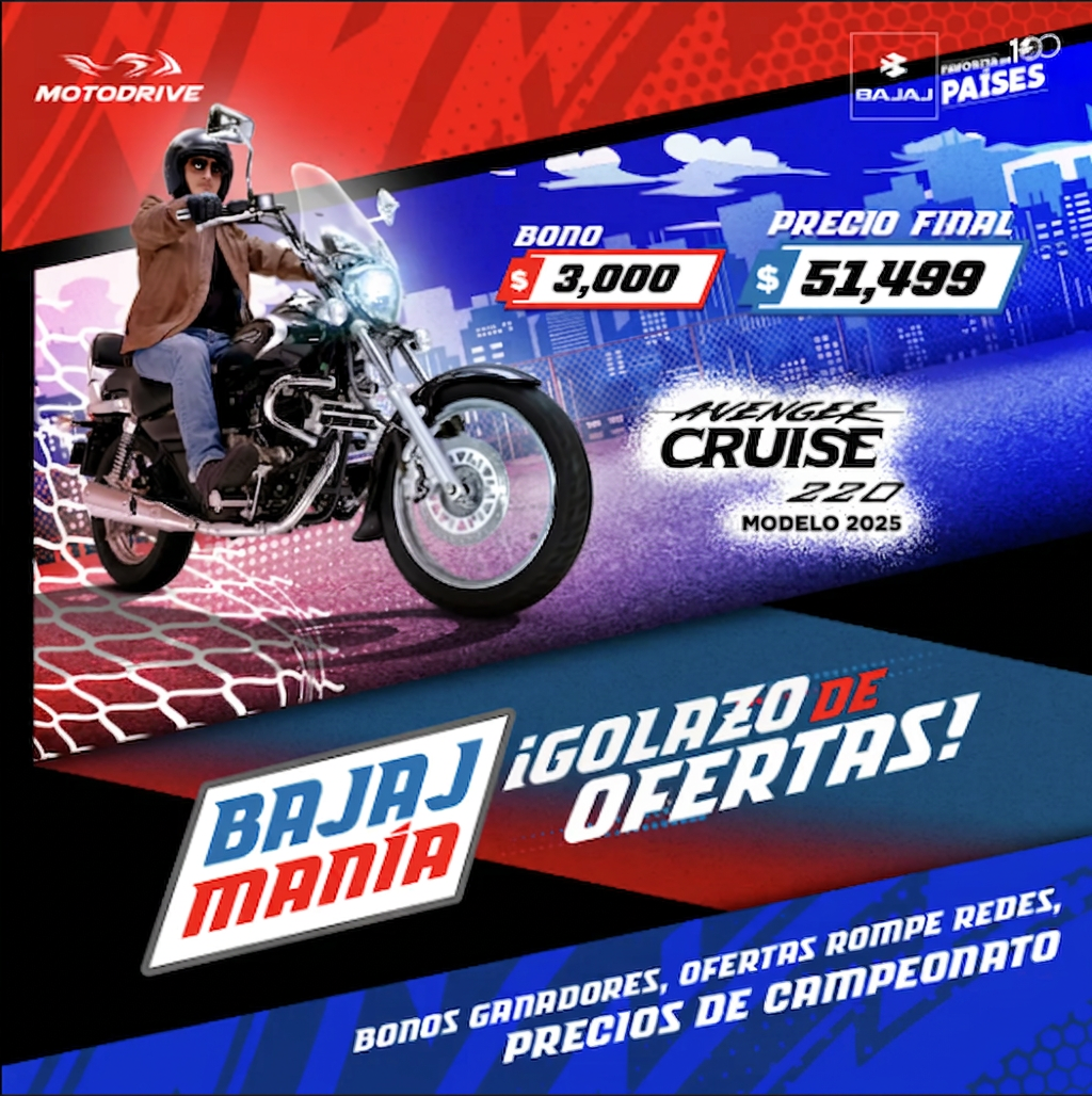 Bajaj Manía — Avenger Cruise 220 con bono de $3,000